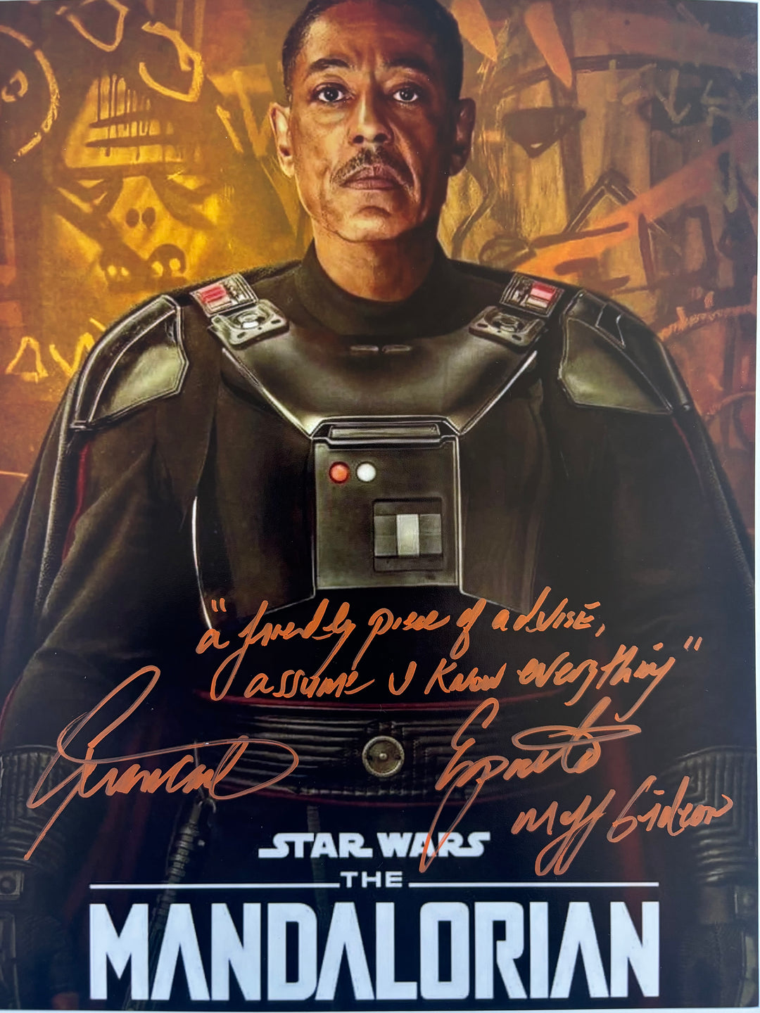 Giancarlo Esposito signed Autograph 8x10 Star Wars: Mandalorian, Breaking Bad