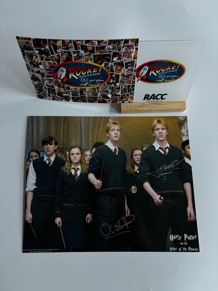 James Phelps &amp; Oliver Phelps signed Autograph 8x10 Harry Potter
